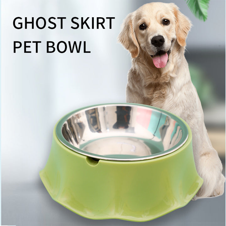 Pet Stainless Steel Non-Slip Feeding Bowl Rubber Base Durable Bowl