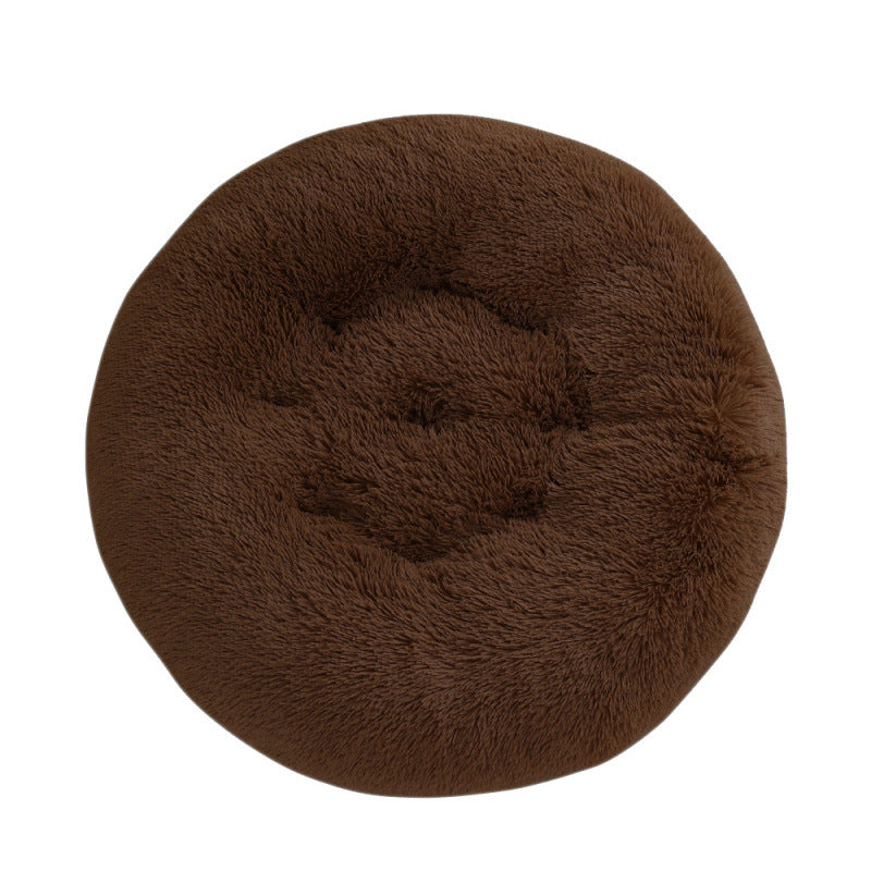 Round Plush Warm Pet Sleeping Mat Bed House