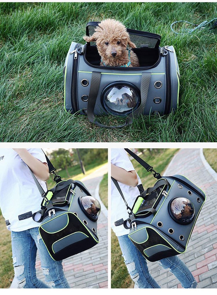 Portable Pet Backpack Diaper Style Travel Carrier Bag