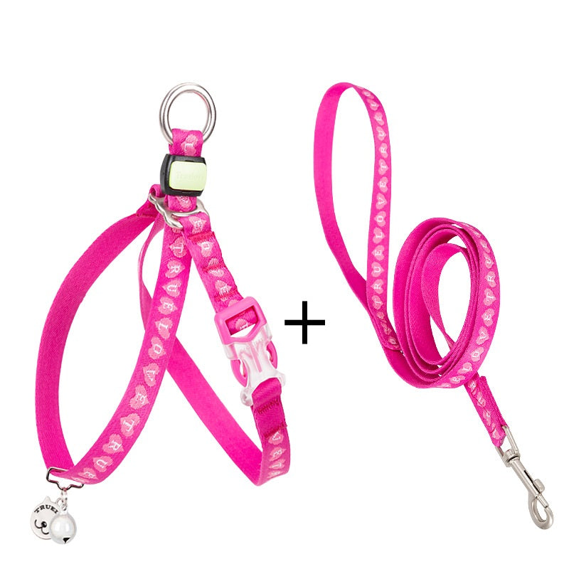 Pet Bell Chest Strap Vest With Leash Set