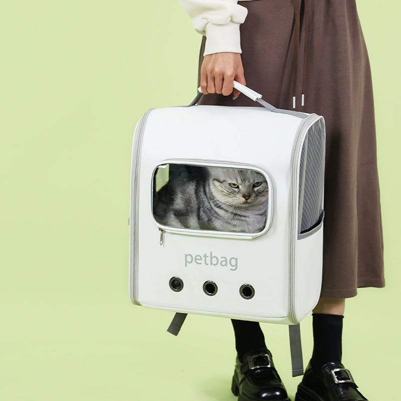 Large Capacity Transparent Window Pet Backpack Portable Carrier
