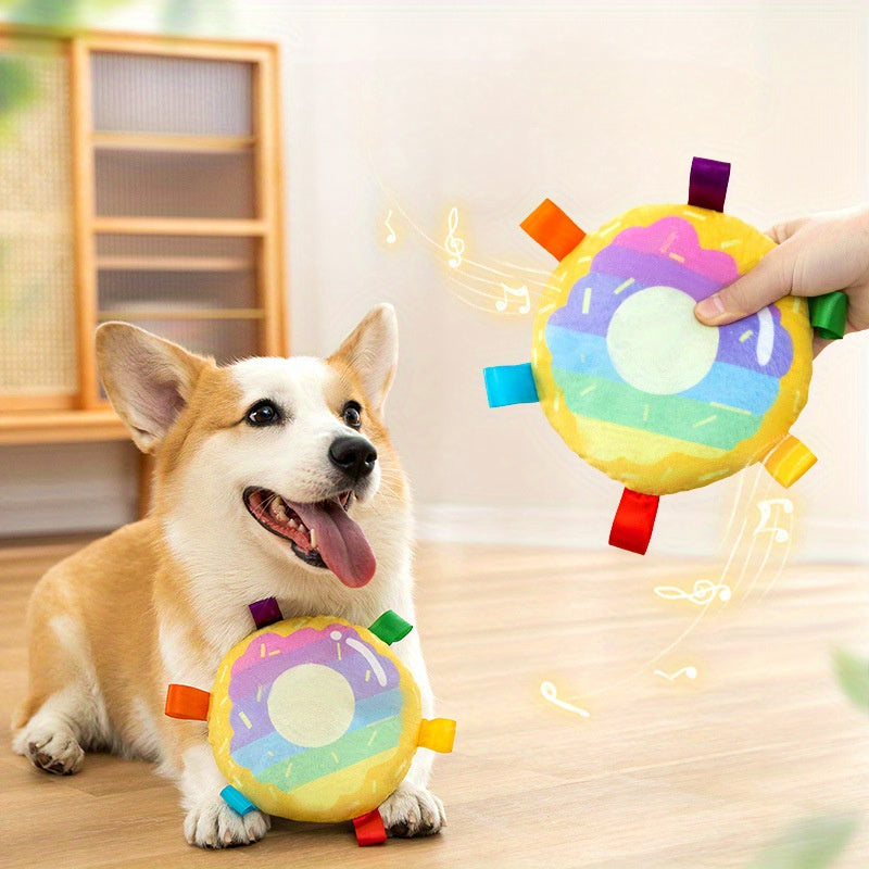 Pet Plush Flying Disc Bite-Resistant Outdoor Training Toy