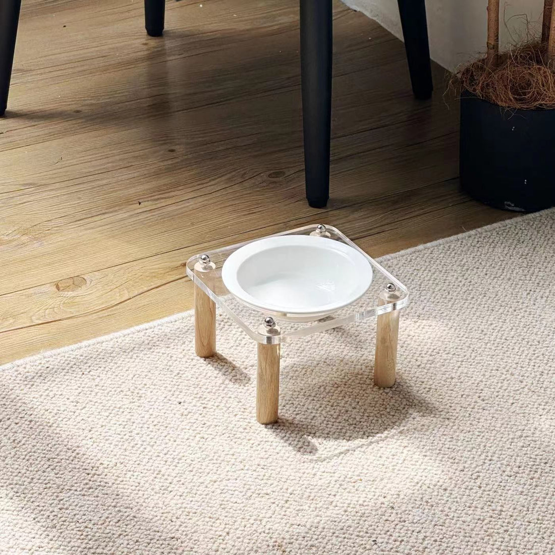 Anti Tumble Ceramic Double Bowl Pet Feeding Water Holder