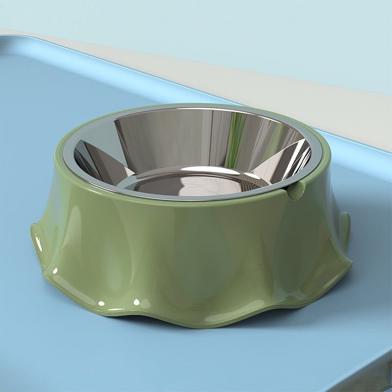 Pet Stainless Steel Non-Slip Feeding Bowl Rubber Base Durable Bowl