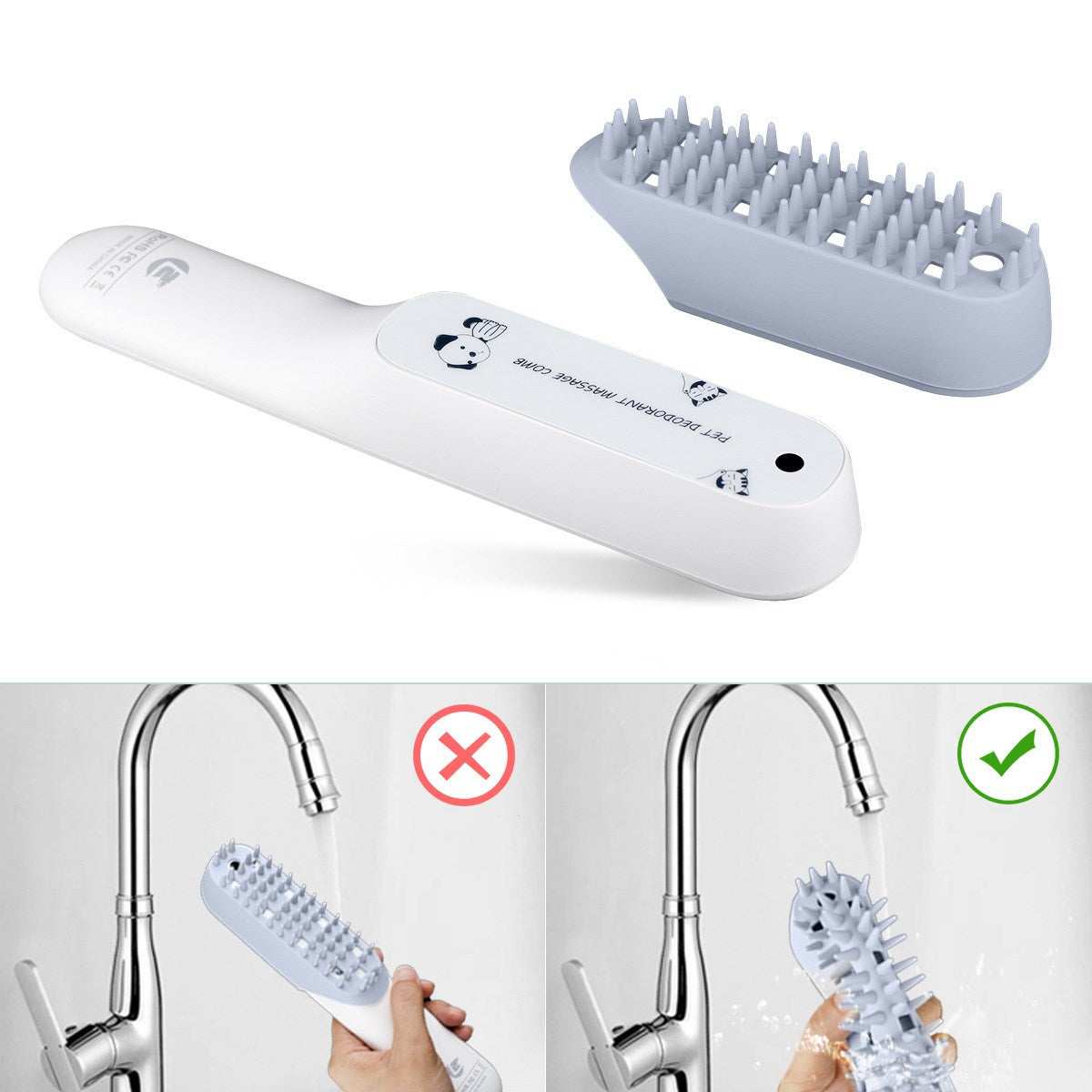 Pet Silicone Massage Grooming Brush Cleaning Hair Tool