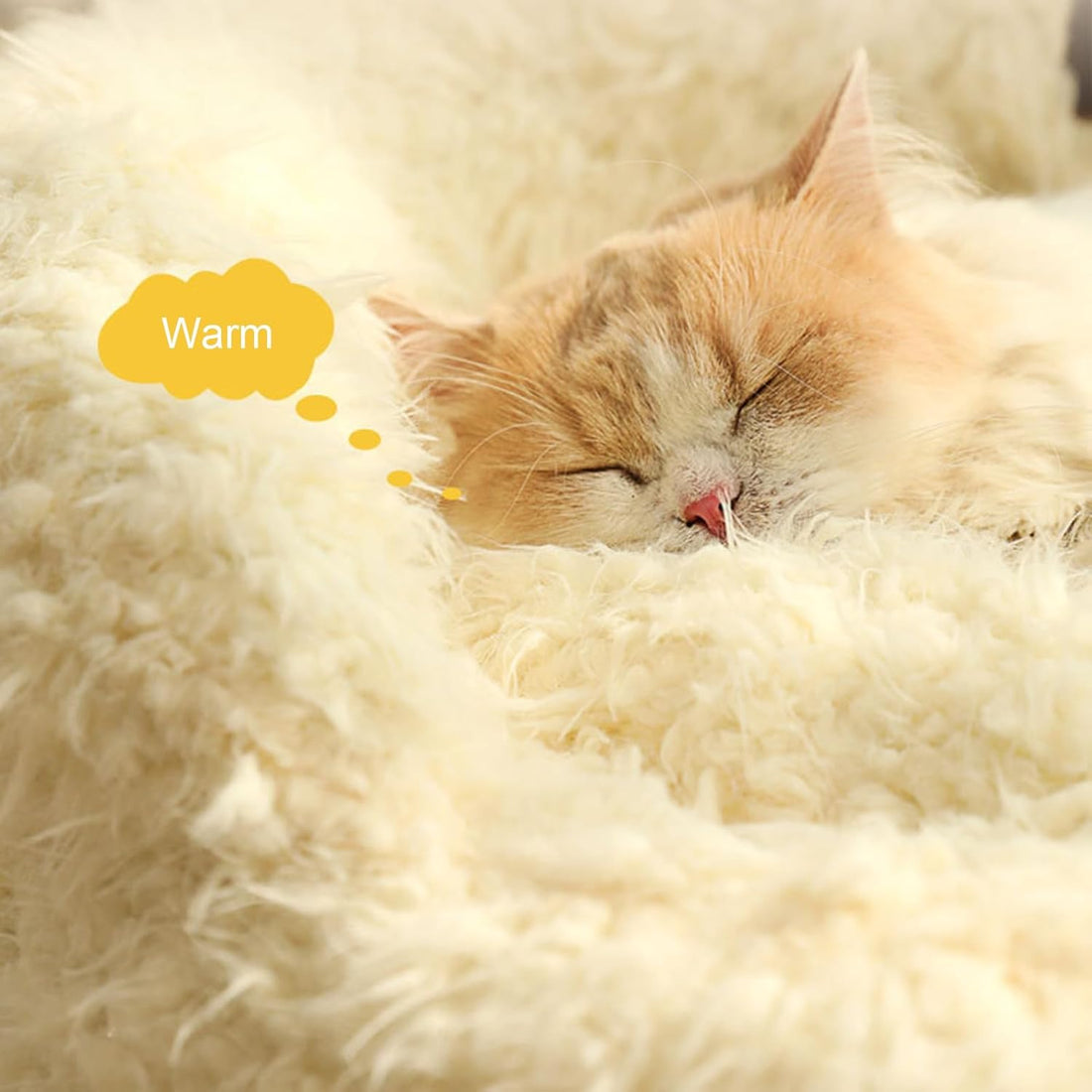 Calming Plush Alpaca Style Pet Bed With Detachable Pad
