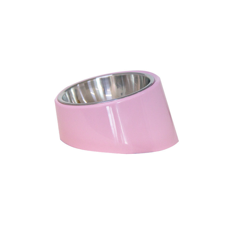 Inclined Stainless Steel Pet Food Bowl For Pets