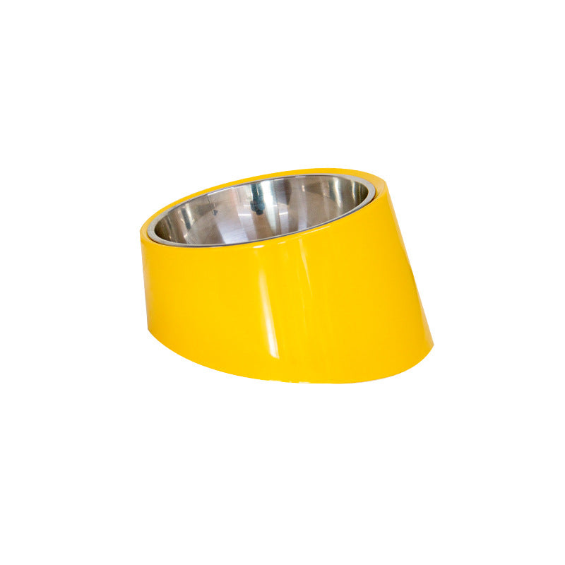 Inclined Stainless Steel Pet Food Bowl For Pets