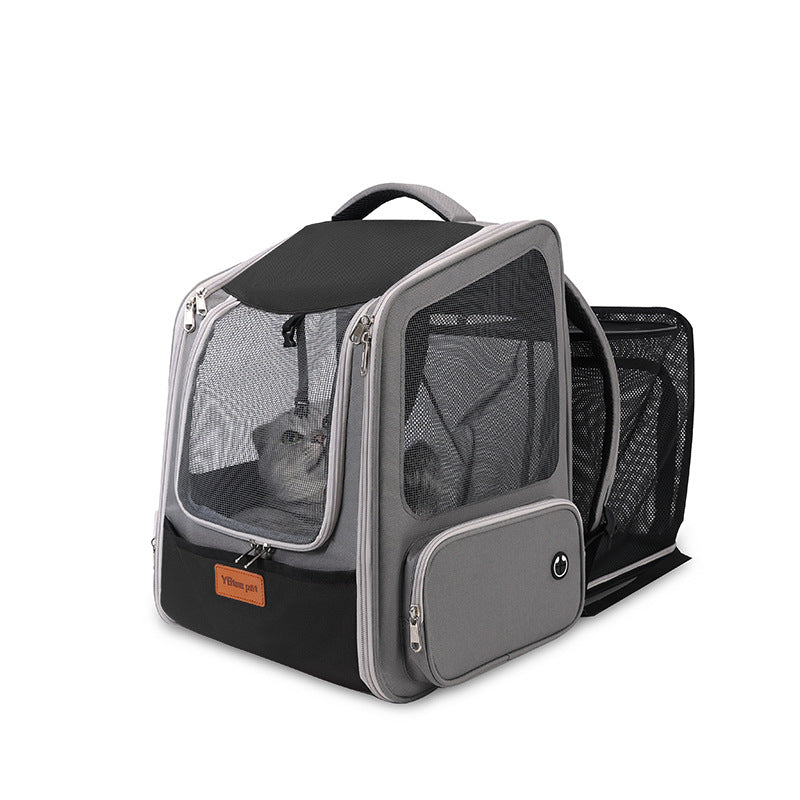 Expandable Large Capacity Portable Pet Backpack Diaper Style Bag