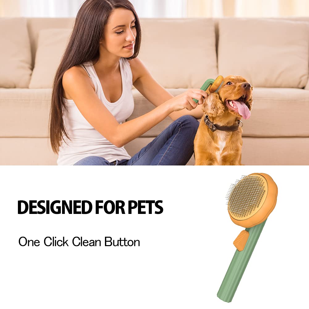 Self Cleaning Pet Slicker Brush Hair Removal Grooming Tool