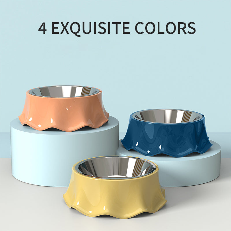 Pet Stainless Steel Non-Slip Feeding Bowl Rubber Base Durable Bowl