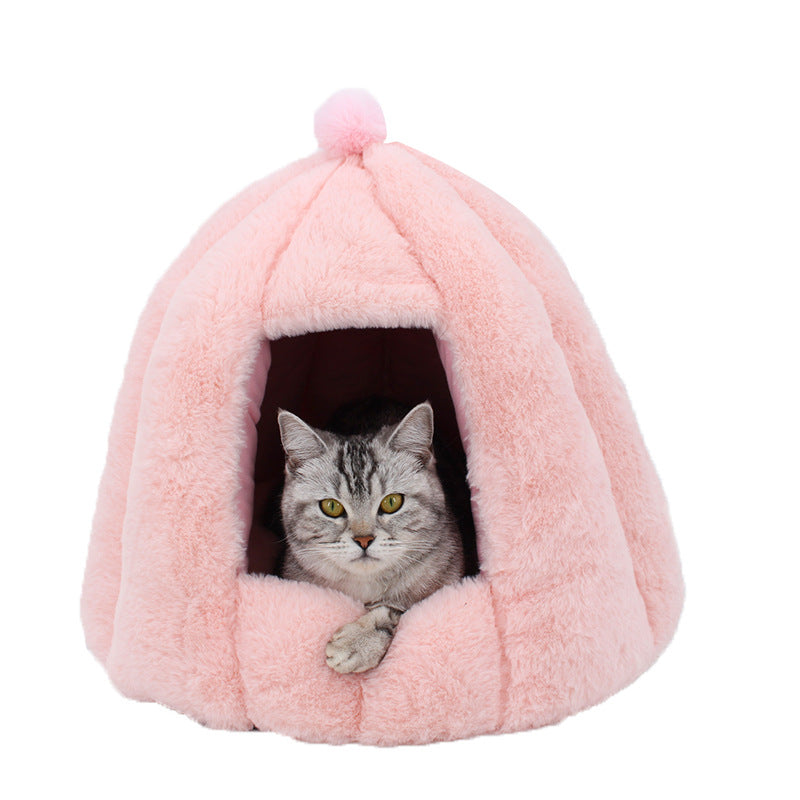 Pet Enclosed Warm Deep Sleep Cozy Bed