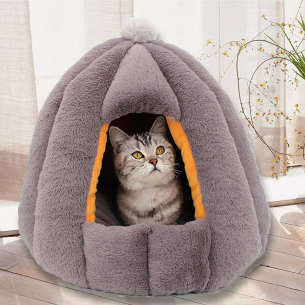Pet Enclosed Warm Deep Sleep Cozy Bed