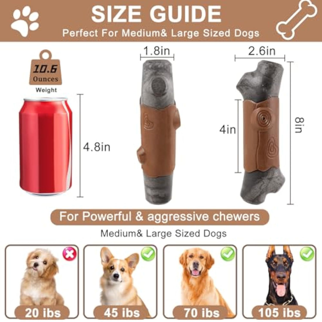 Pet Indestructible Chew Toy Bacon Flavor Durable Aggressive Chewers