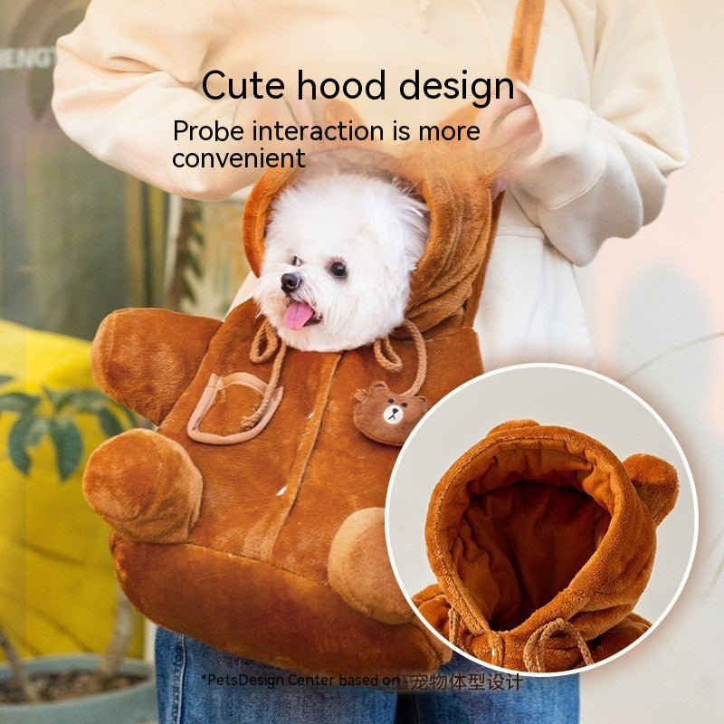 Animal Shaped Portable Pet Backpack Diaper Style Shoulder Bag