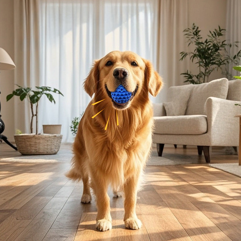 Pet Indestructible Squeaky Chew Ball Interactive Durable Toy