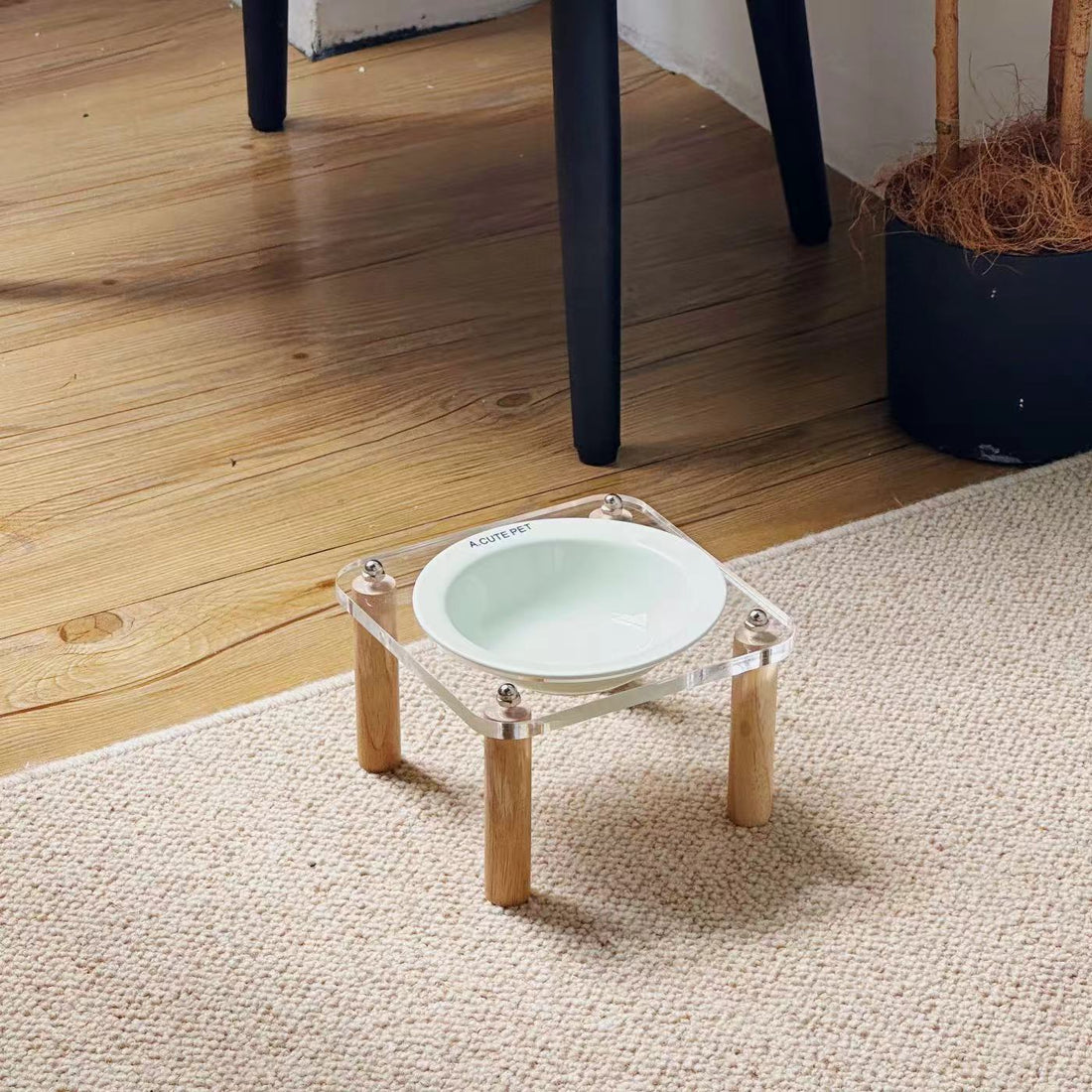 Anti Tumble Ceramic Double Bowl Pet Feeding Water Holder