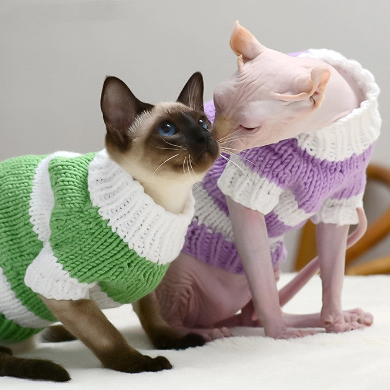 Warm Pet Sweater Cozy Indoor Outdoor Clothing
