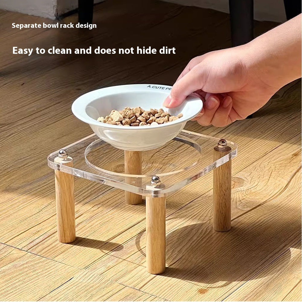 Anti Tumble Ceramic Double Bowl Pet Feeding Water Holder