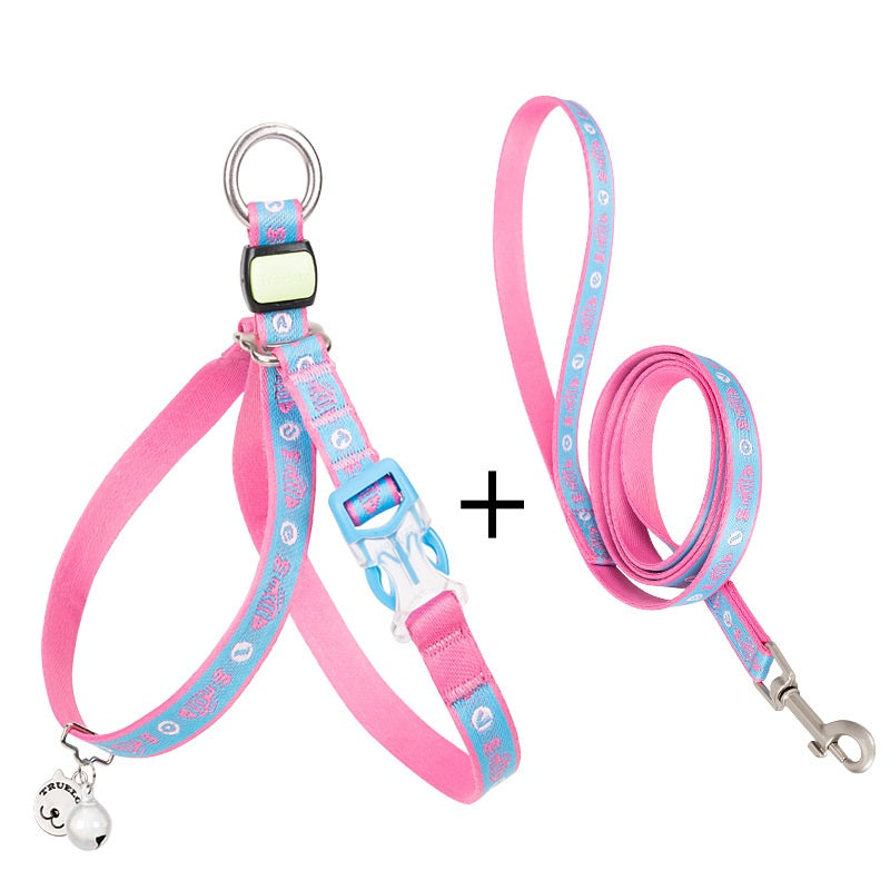 Pet Bell Chest Strap Vest With Leash Set