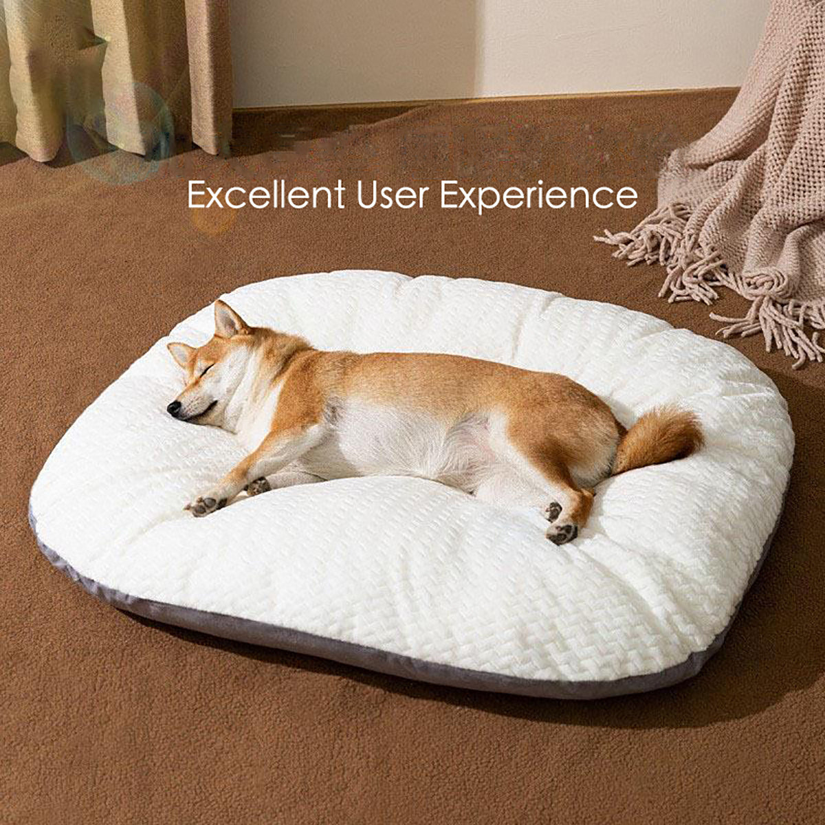 Oval Shape Washable Large Pet Cushion Bed For Crates