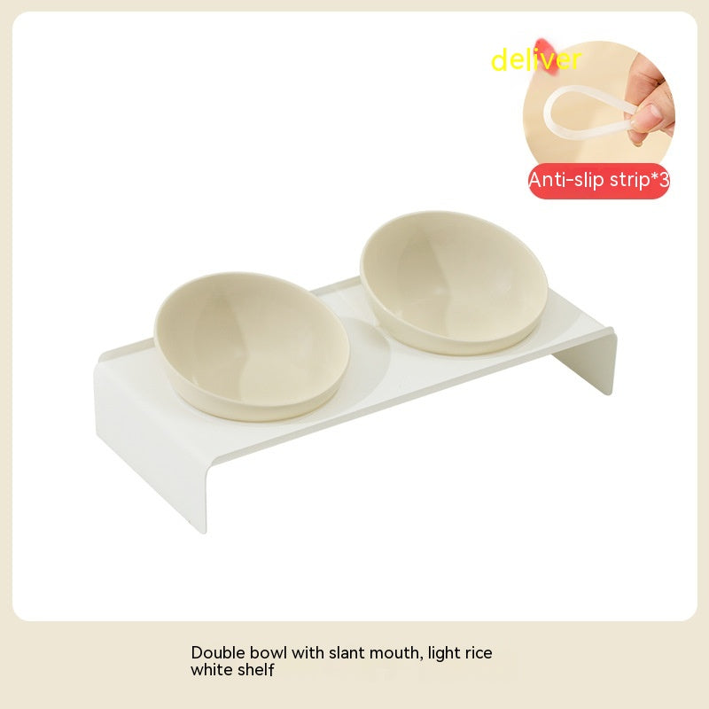 Beveled Ceramic Pet Feeding Bowl