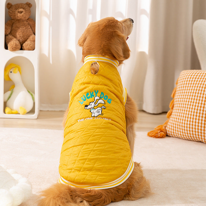 Warm Pet Quilted Cotton Vest For Outdoor Winter Use