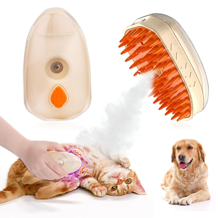 4 In 1 Pet Steam Grooming Brush Hair Removal Tool