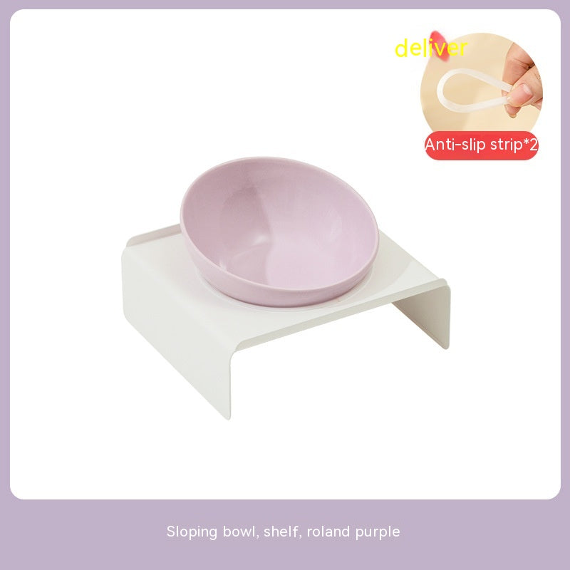 Beveled Ceramic Pet Feeding Bowl