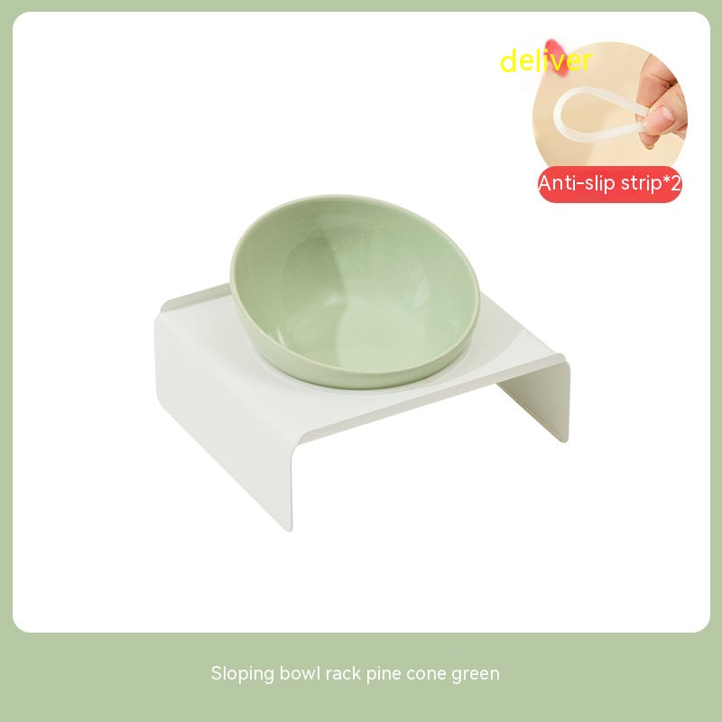 Beveled Ceramic Pet Feeding Bowl