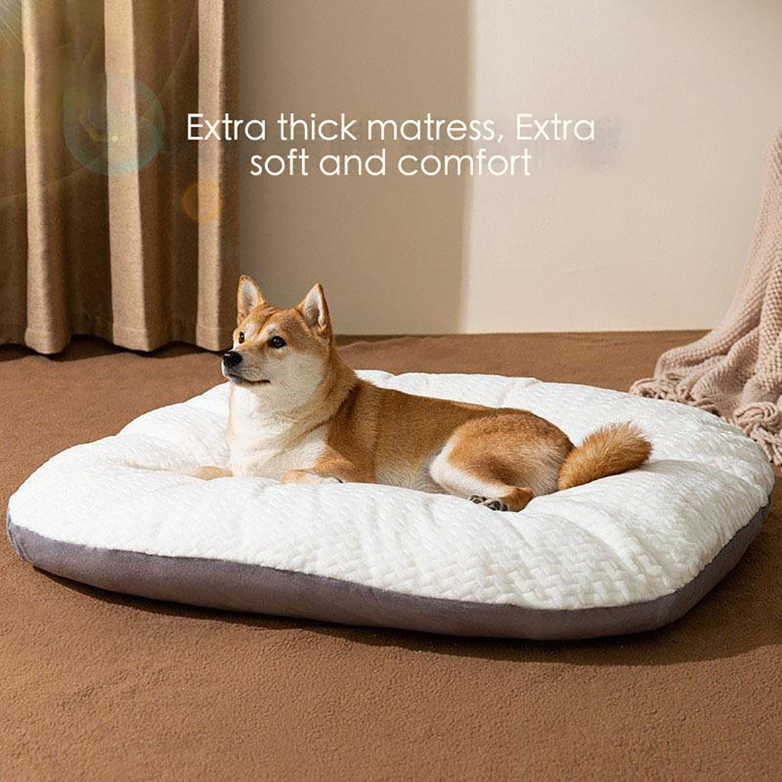 Oval Shape Washable Large Pet Cushion Bed For Crates