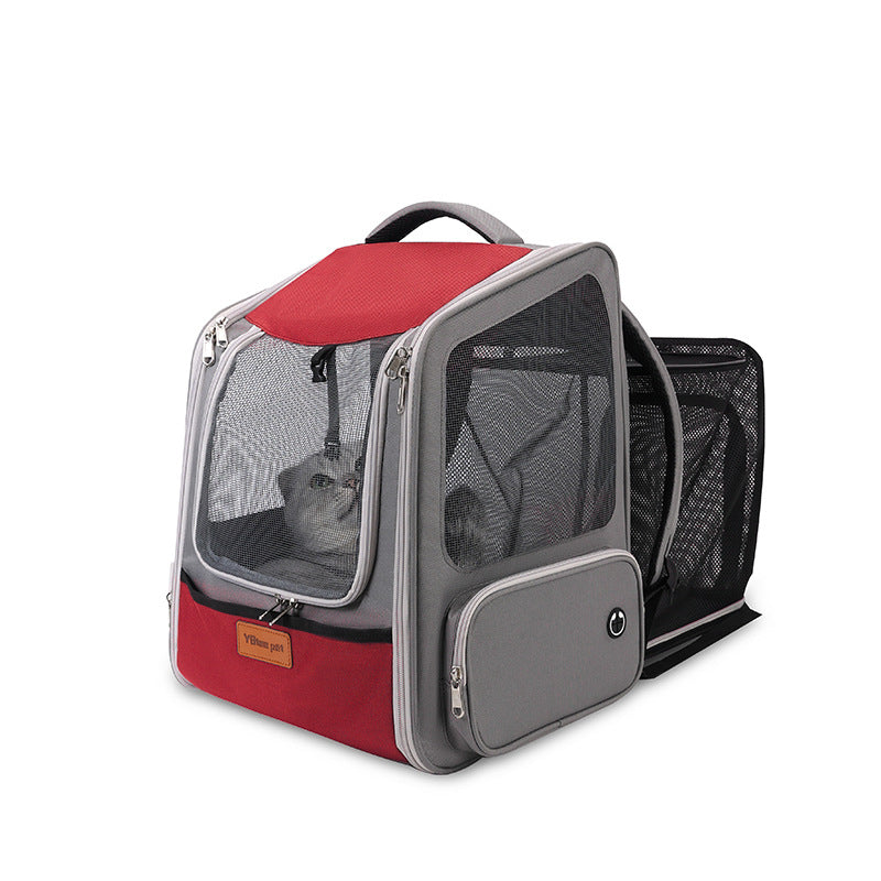 Expandable Large Capacity Portable Pet Backpack Diaper Style Bag