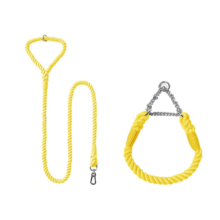 Woven Cotton Pet Leash And Collar Set Durable Comfortable