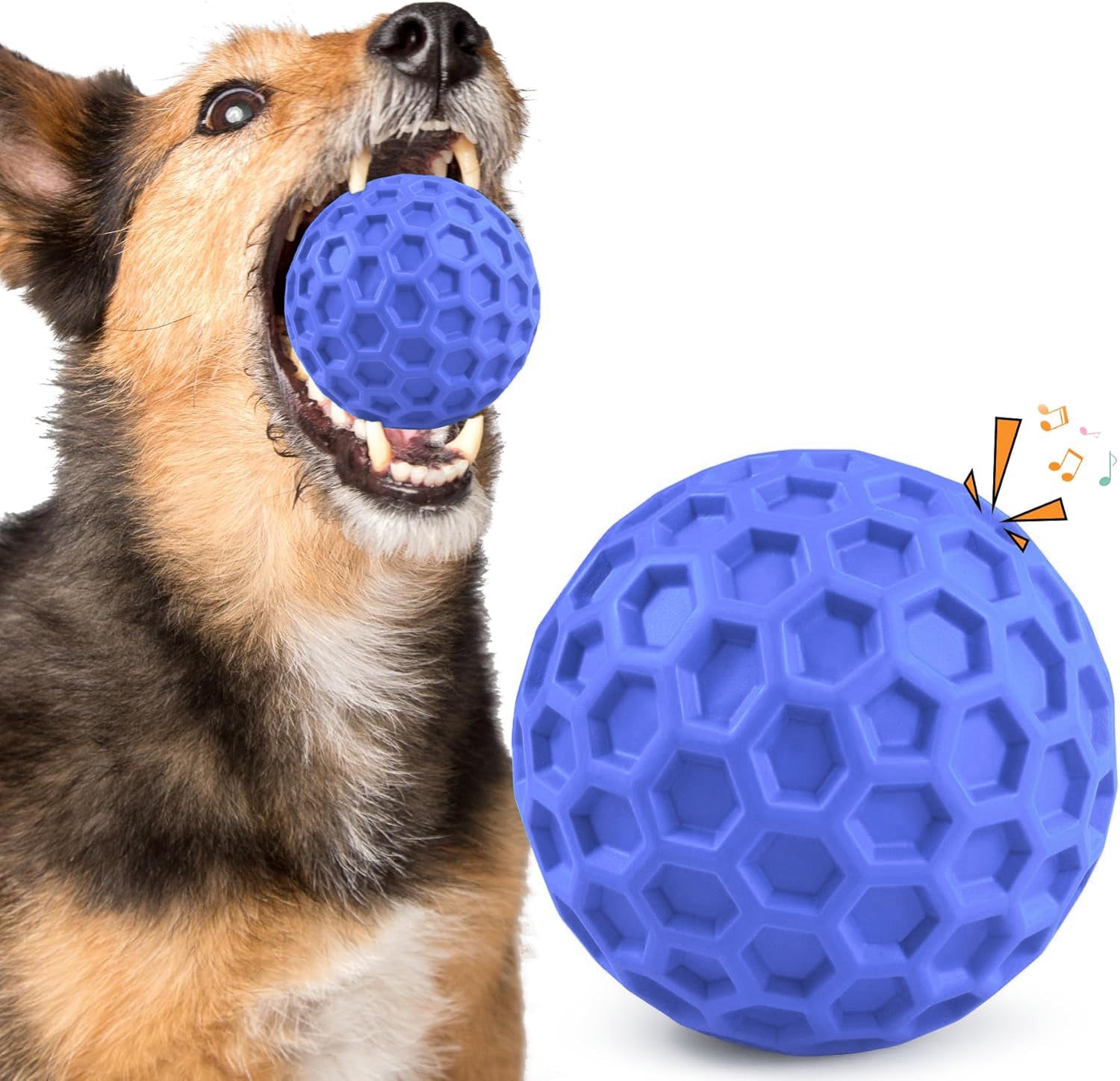 Pet Indestructible Squeaky Chew Ball Interactive Durable Toy