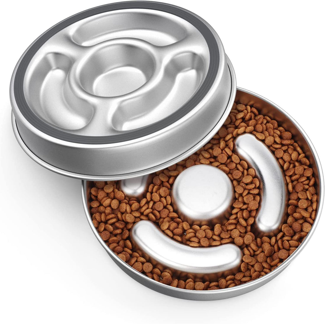 Pet Stainless Steel Slow Feeding Anti-Choke Bowl