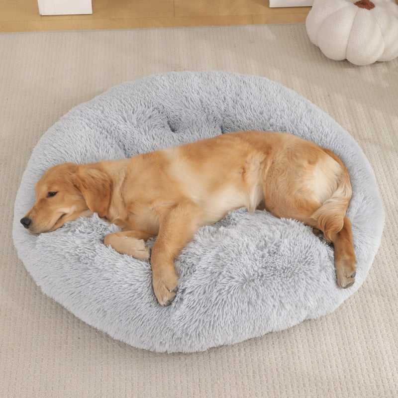 Round Plush Warm Pet Sleeping Mat Bed House