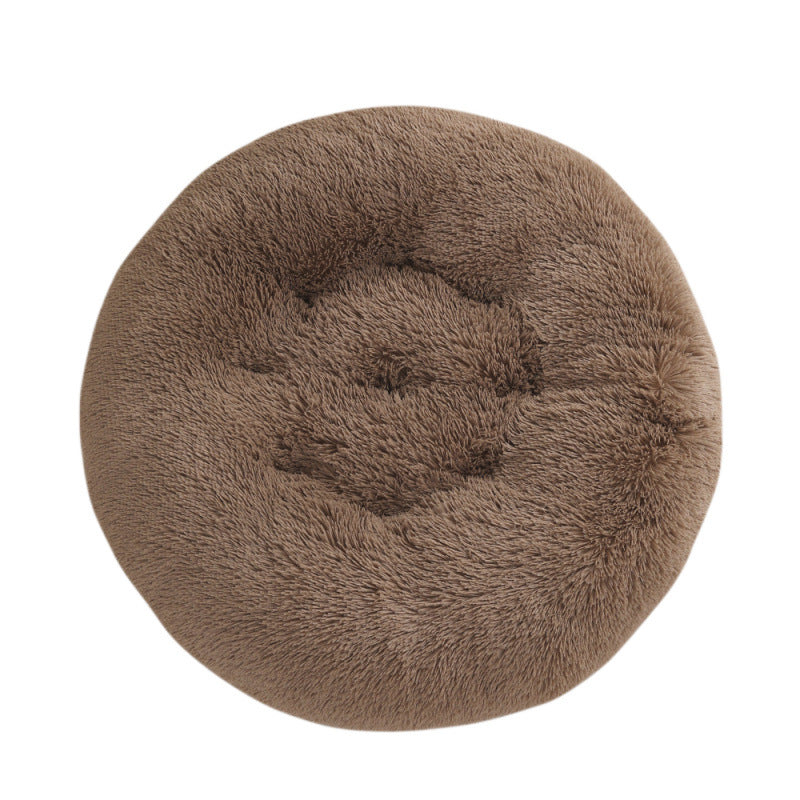 Round Plush Warm Pet Sleeping Mat Bed House
