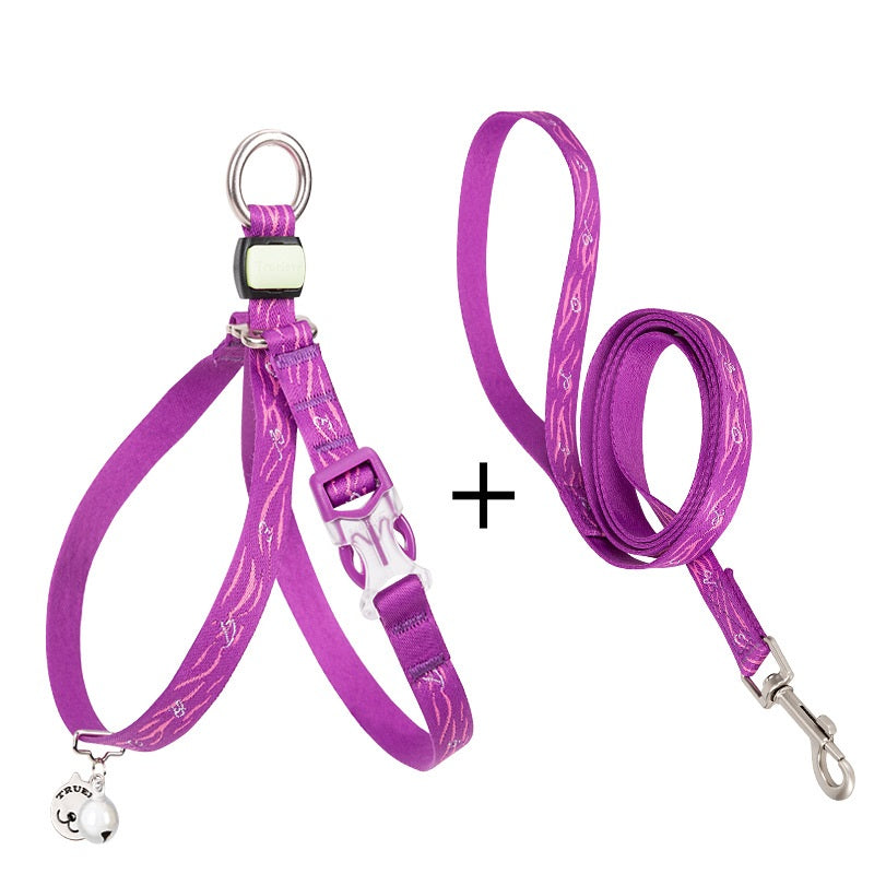 Pet Bell Chest Strap Vest With Leash Set