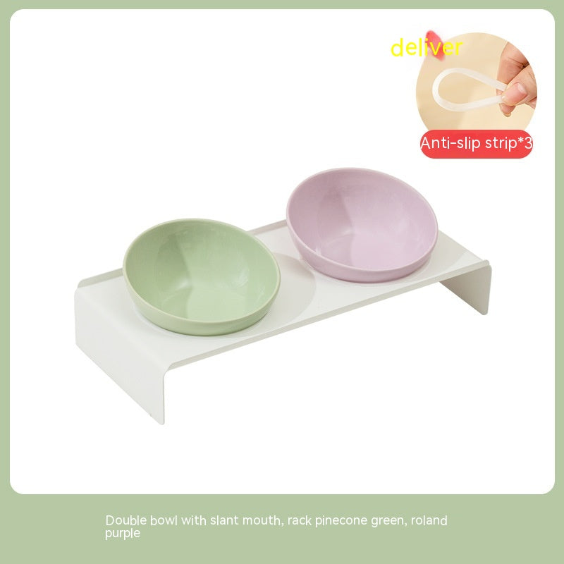 Beveled Ceramic Pet Feeding Bowl