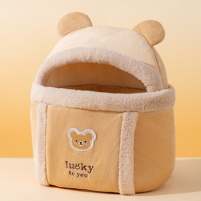 Animal Shaped Portable Pet Backpack Diaper Style Shoulder Bag
