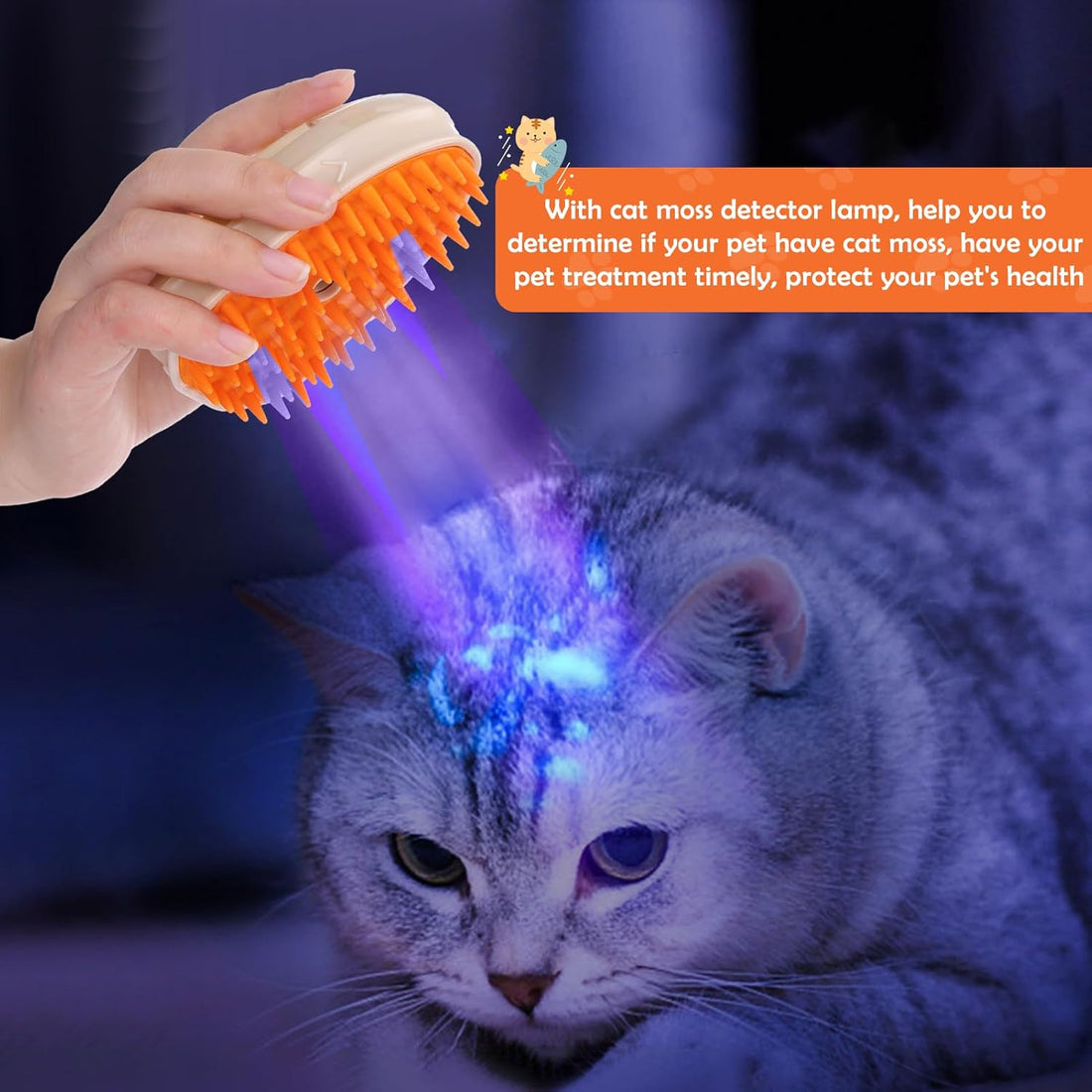 4 In 1 Pet Steam Grooming Brush Hair Removal Tool