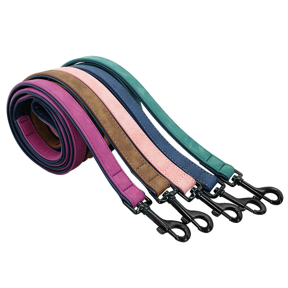 Pull Resistant Leather Pet Leash Durable Strong Control Rope
