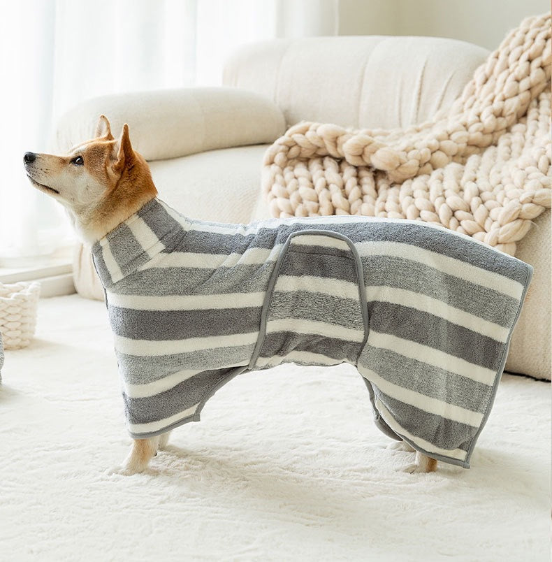 Pet Bath Robe Absorbent Towel Drying Apparel Wrap