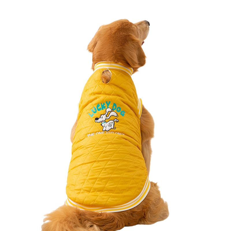 Warm Pet Quilted Cotton Vest For Outdoor Winter Use