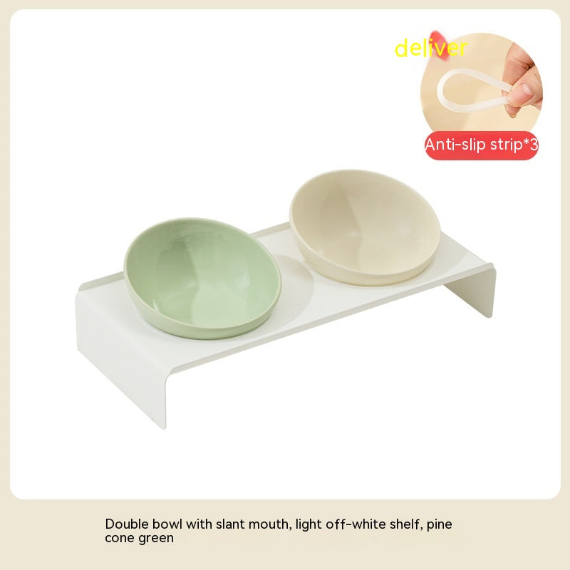 Beveled Ceramic Pet Feeding Bowl