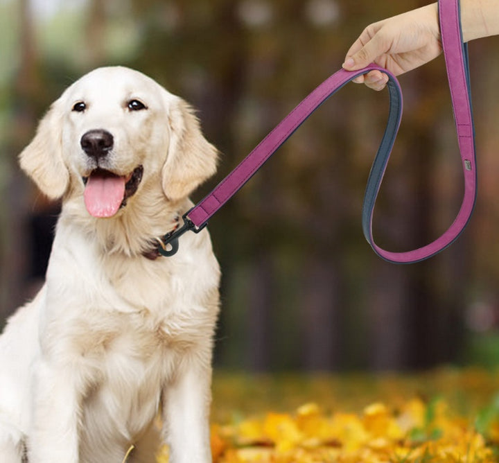Pull Resistant Leather Pet Leash Durable Strong Control Rope