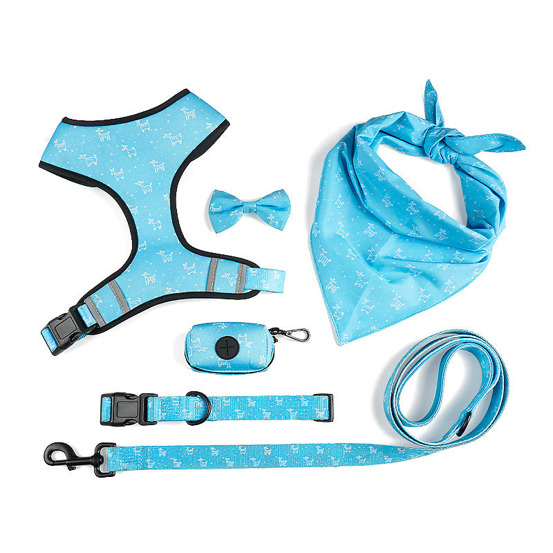 Bow Design Pet Harness And Leash Set Adjustable Comfortable