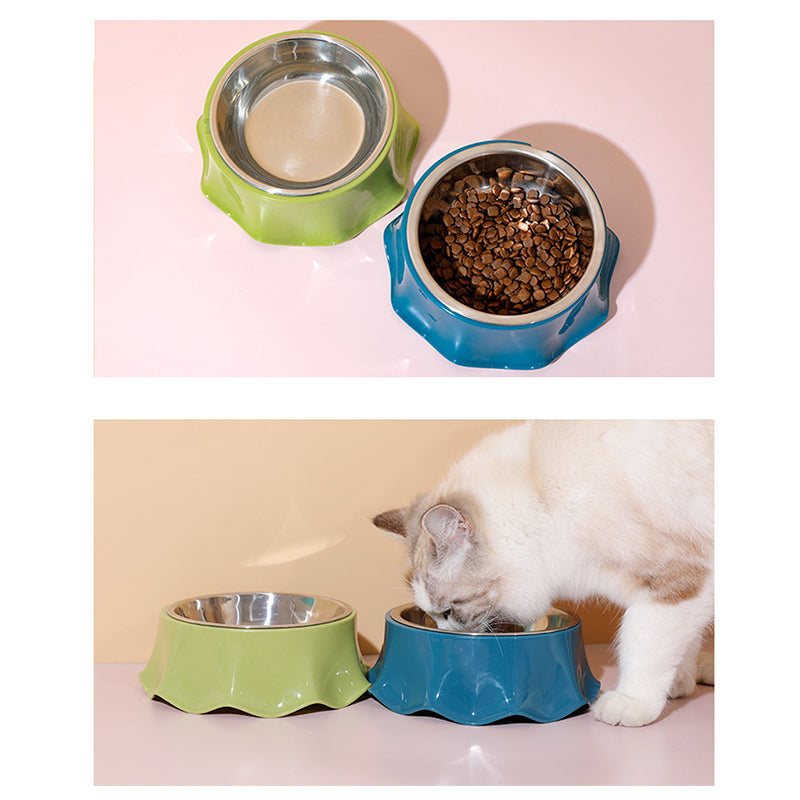 Pet Stainless Steel Non-Slip Feeding Bowl Rubber Base Durable Bowl
