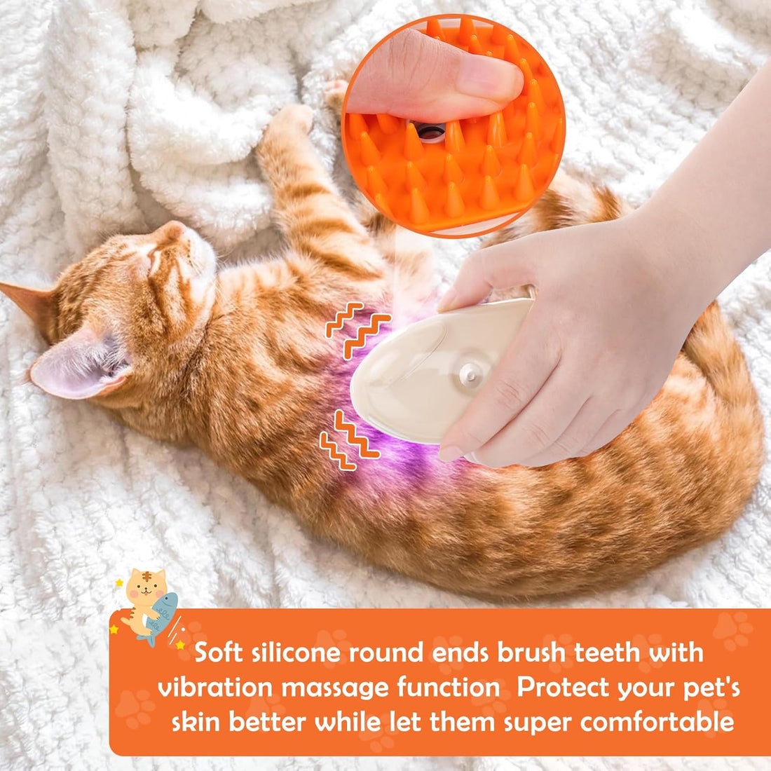 4 In 1 Pet Steam Grooming Brush Hair Removal Tool