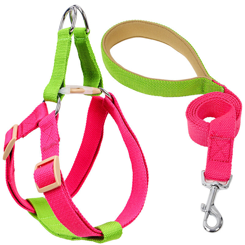 Colorful Pet Drawstring Leash Vest Style Adjustable Harness